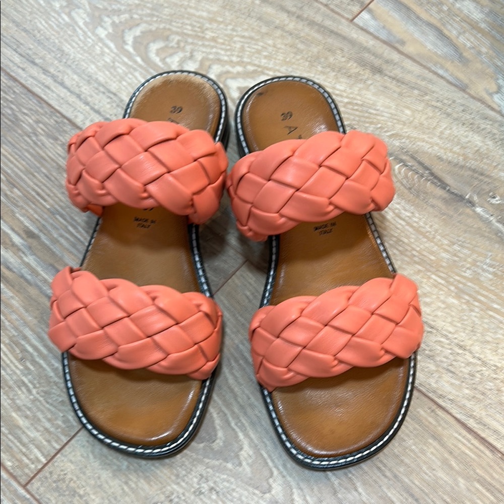 Braided Coral Sandals